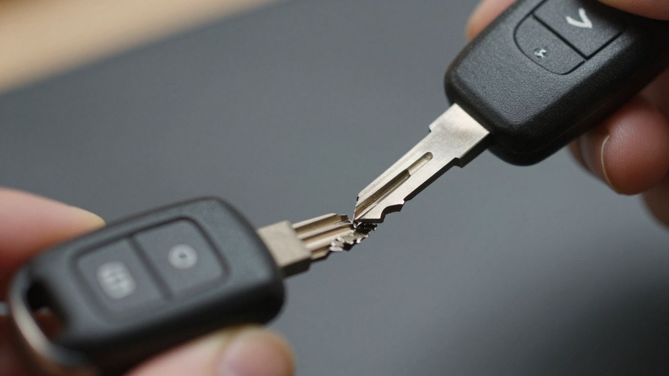 Locksmith cutting a replacement car key.