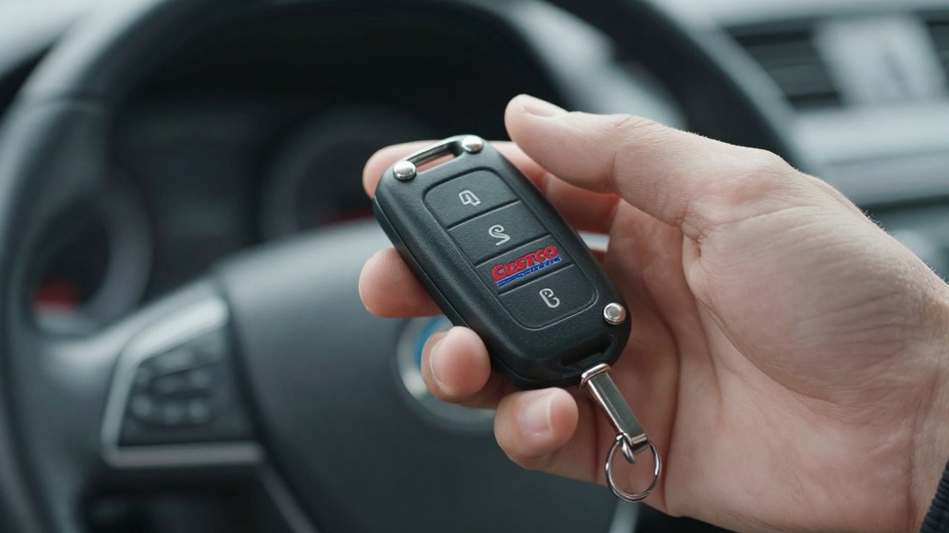 Costco car key fob held in hand