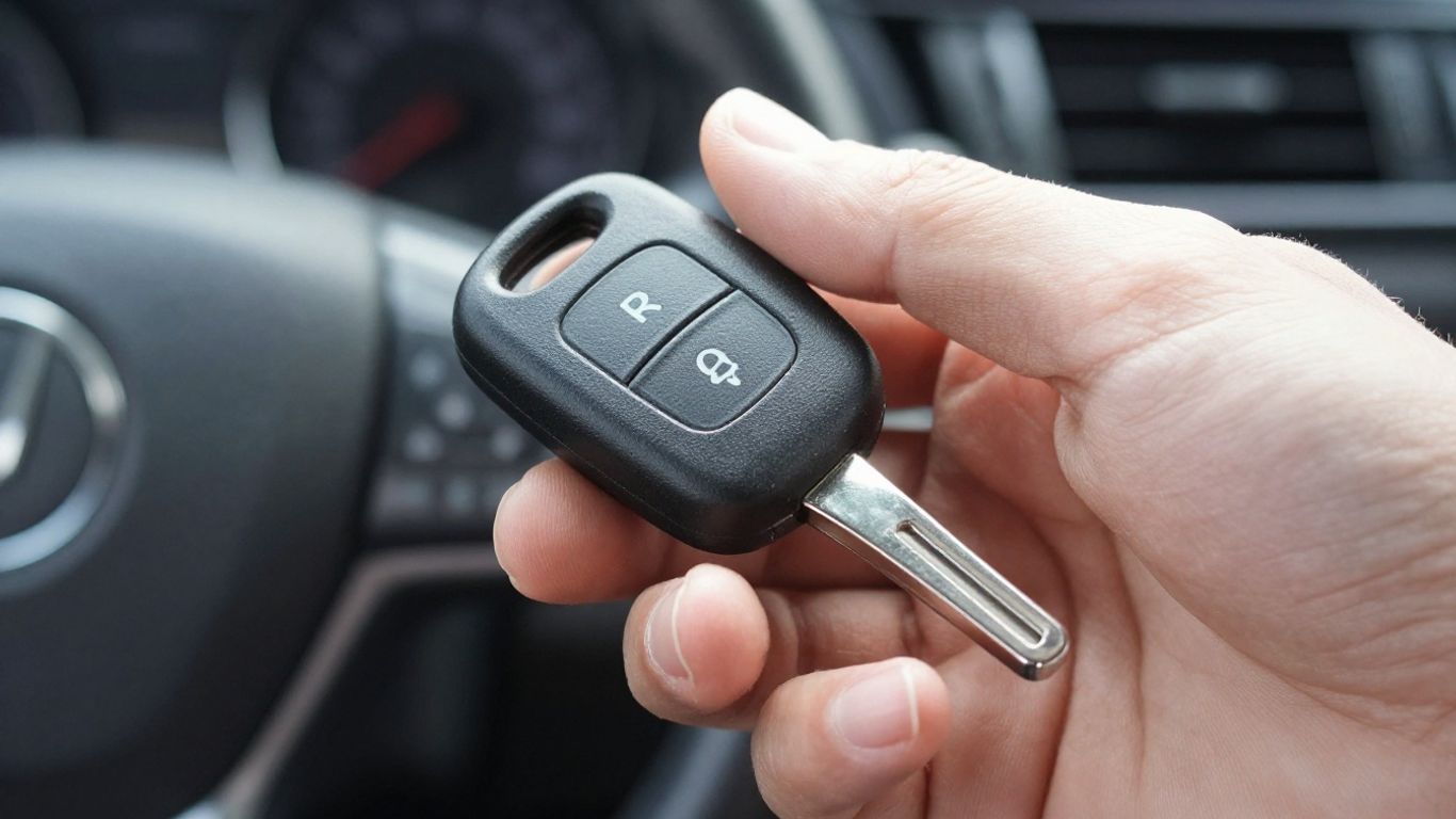 Car key fob in hand, ready for replacement.